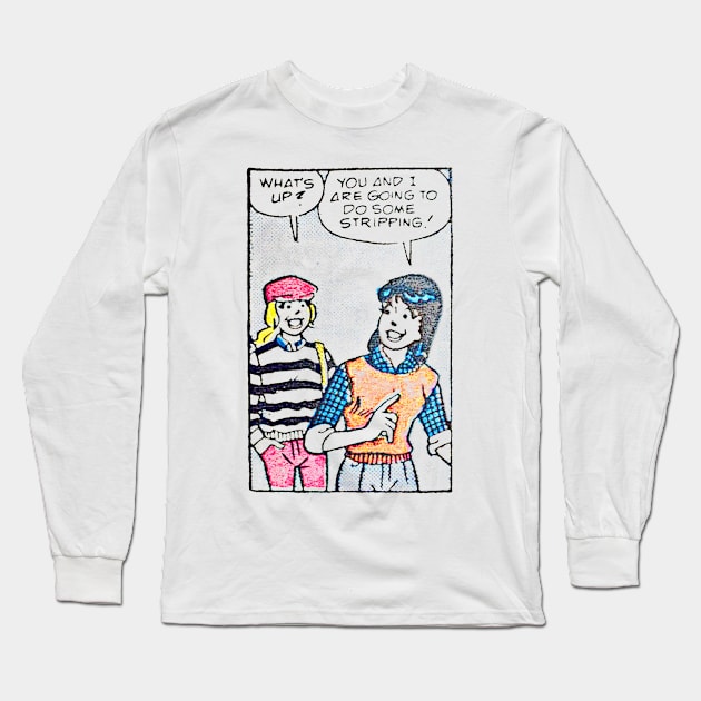 Vintage Lesbian Comic Art Humor Long Sleeve T-Shirt by CultOfRomance